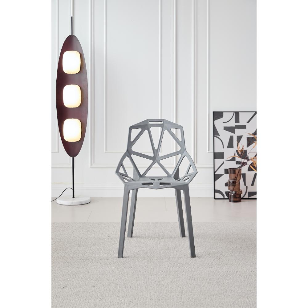 SILLA ROXY, COLOR GRIS OSCURO, CON ESPALDAR Y DISEÑO MODERNO