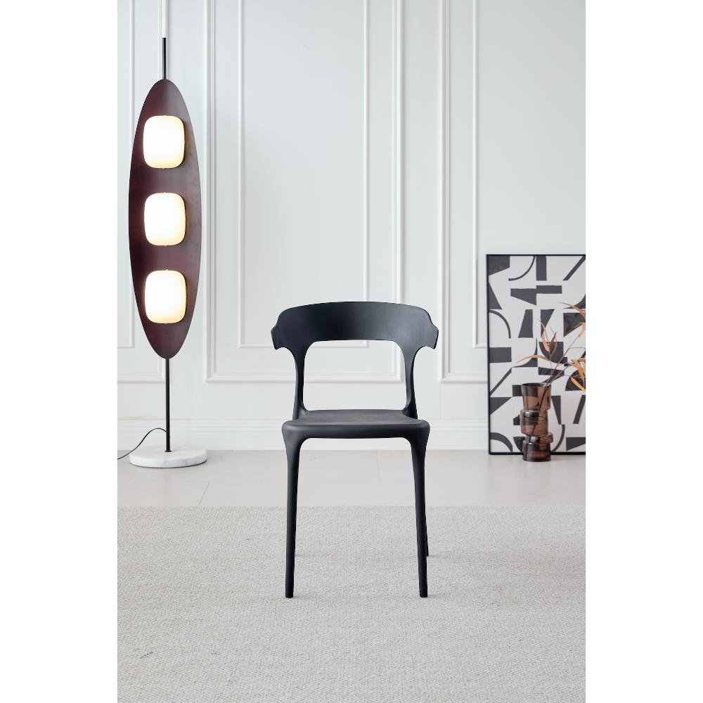 SILLA ELENA, COLOR NEGRO, CON ESPALDAR Y DISEÑO MODERNO