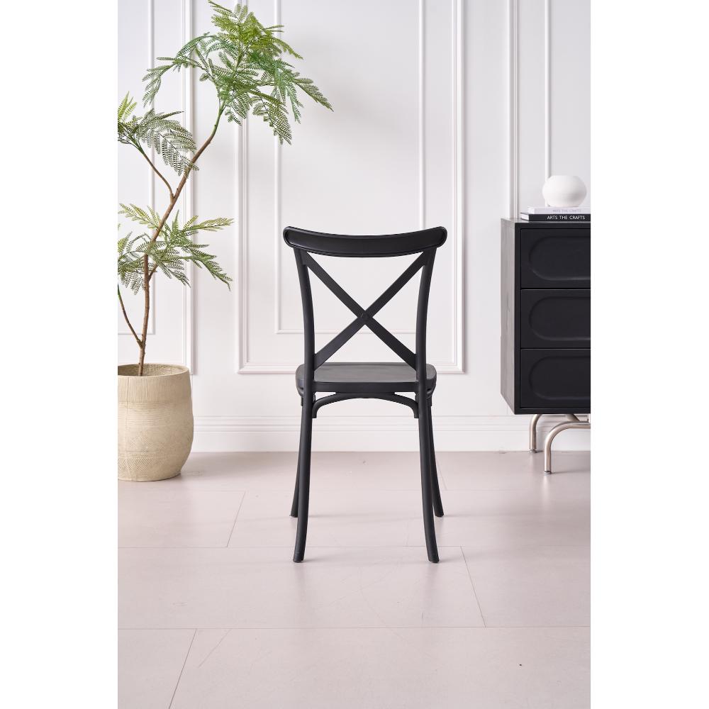 SILLA BETANY, COLOR NEGRO, CON ESPALDAR Y DISEÑO MINIMALISTA