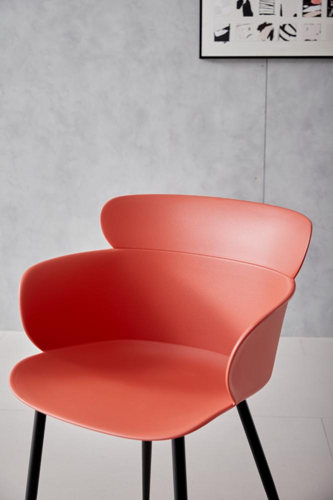 SILLA MIAMI CON BRAZOS, COLOR ROJO, CON ESPALDAR Y DISEÑO MODERNO