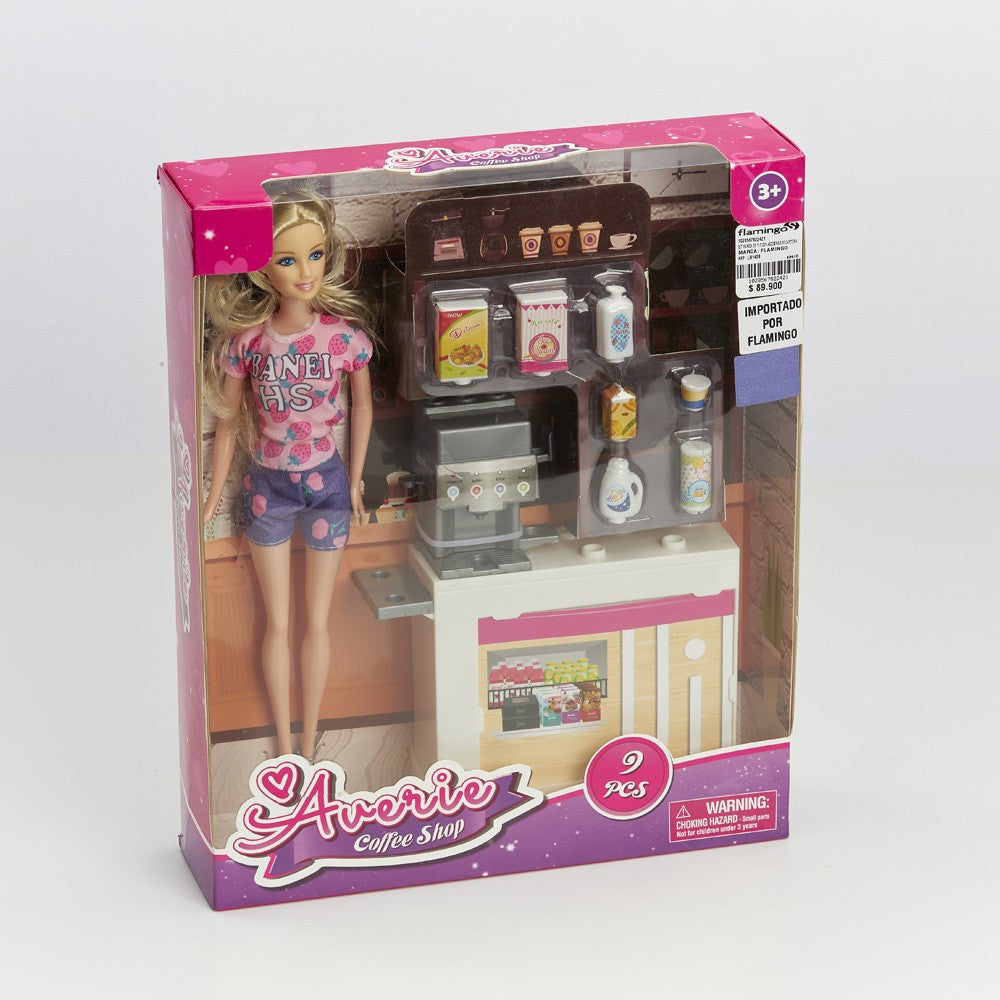 SET MUÑECA CON ACC DE CAFETERIA LR1438