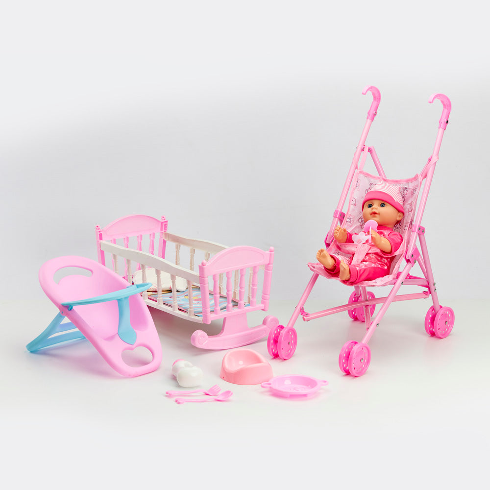 MUÑECA BEBE CON ACCESORIOS 12 EN 1 L012-17