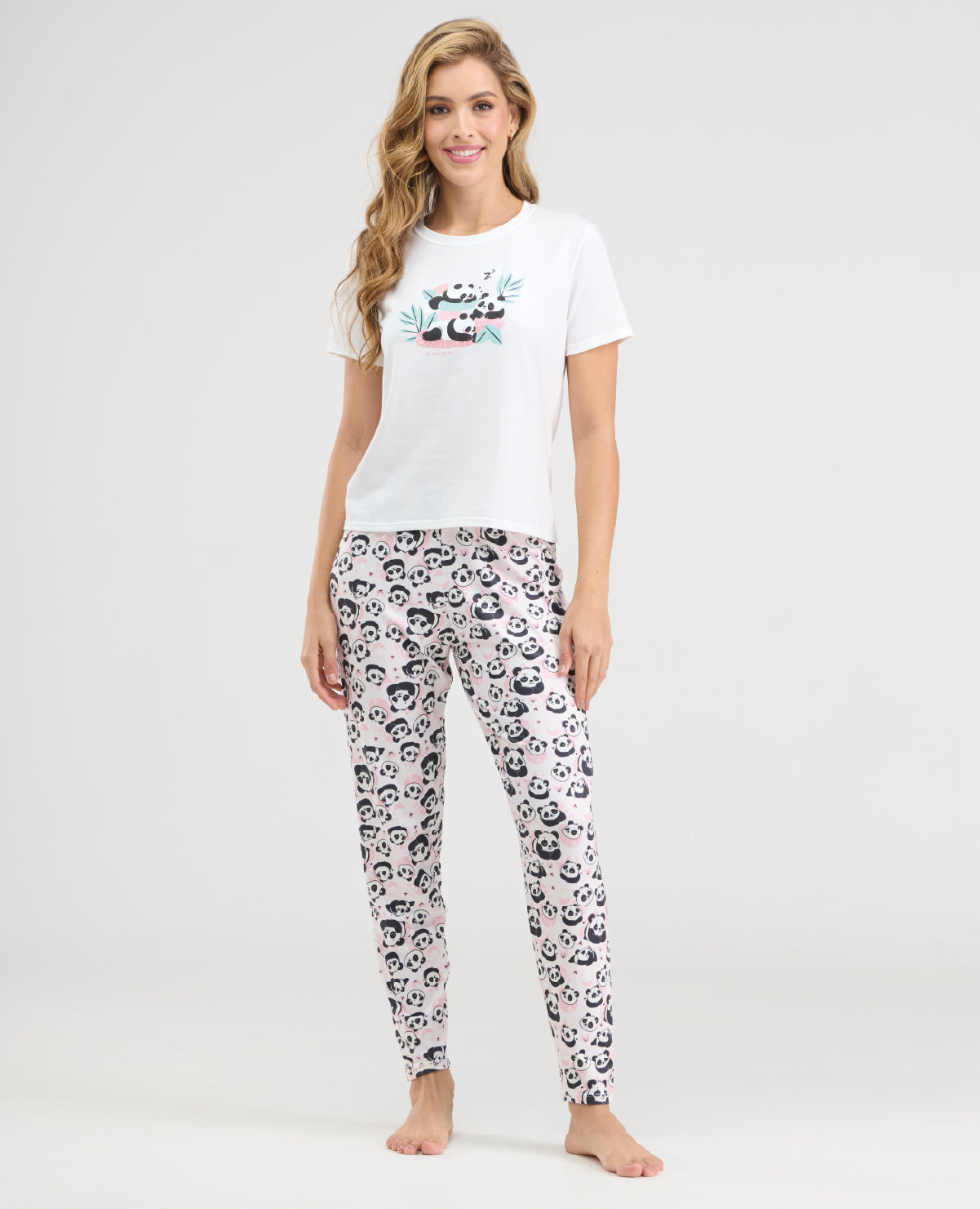 PIJAMA DE PANTALÓN MANGA CORTA ESTAMPADA – Almacenes Flamingo