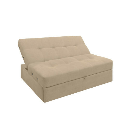 SOFA CAMA ANGELA CON BRAZOS TELA BEIGE