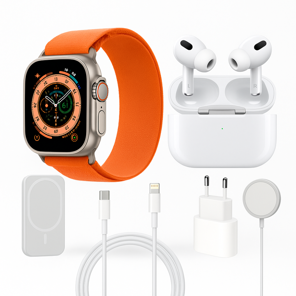 COMBO RELOJ SMART WATCH X8 ULTRA + AUDÍFONOS IN EAR + POWER BANK