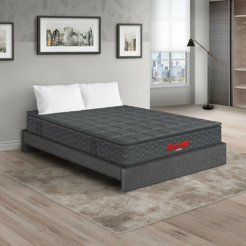 COLCHÓN ORTHOPACK BTU + BASE CAMA + ALMOHADA COLOR GRIS TELA COLOR GRIS 100X190 SENCILLO