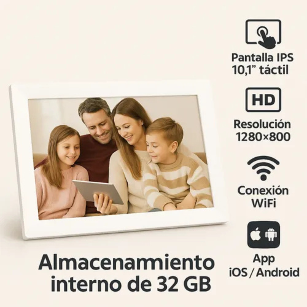 PORTARRETRATOS DIGITAL CUADRO MARCO 10.1 32GB FRAMEO