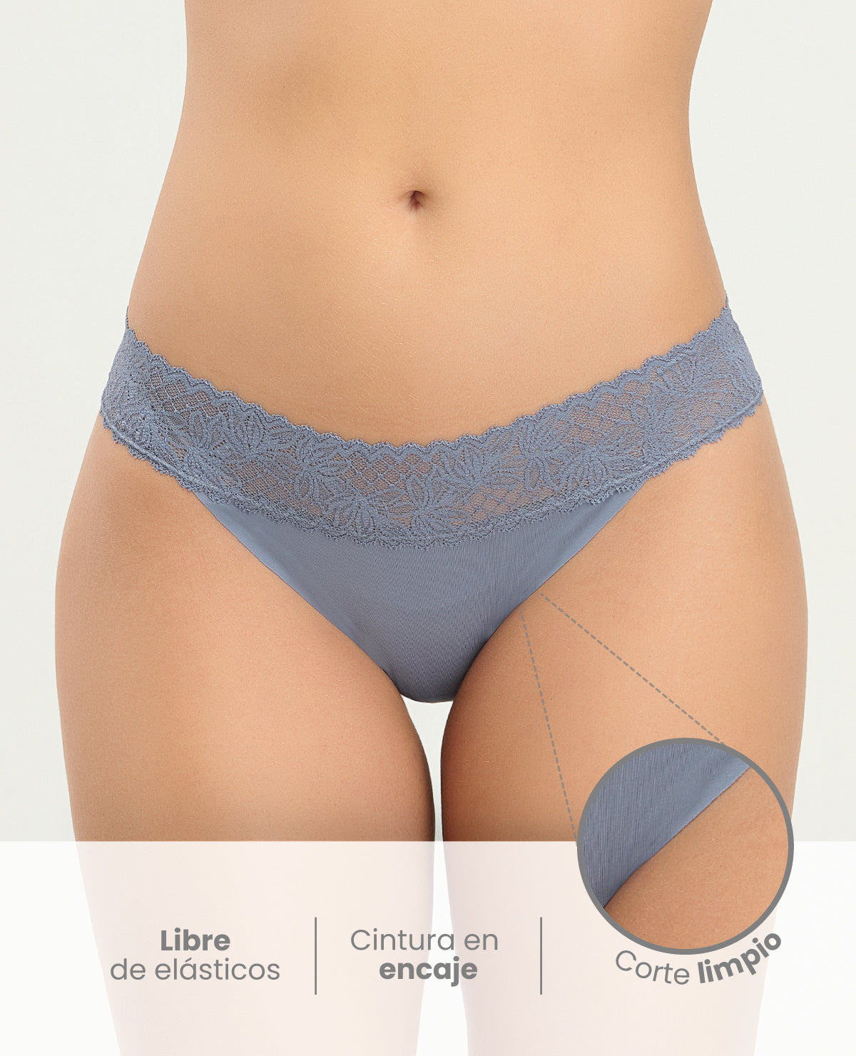 PANTY SEMIDESCADERADO | CINTURA EN ENCAJE