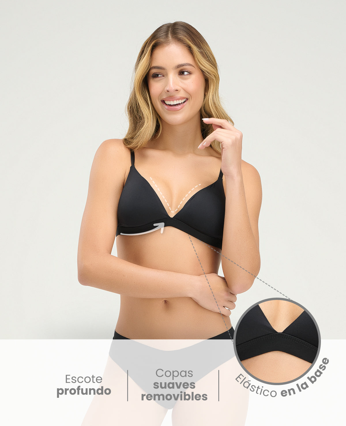 BRASIER TRIANGULAR | ESCOTE PROFUNDO | COPAS SUAVES