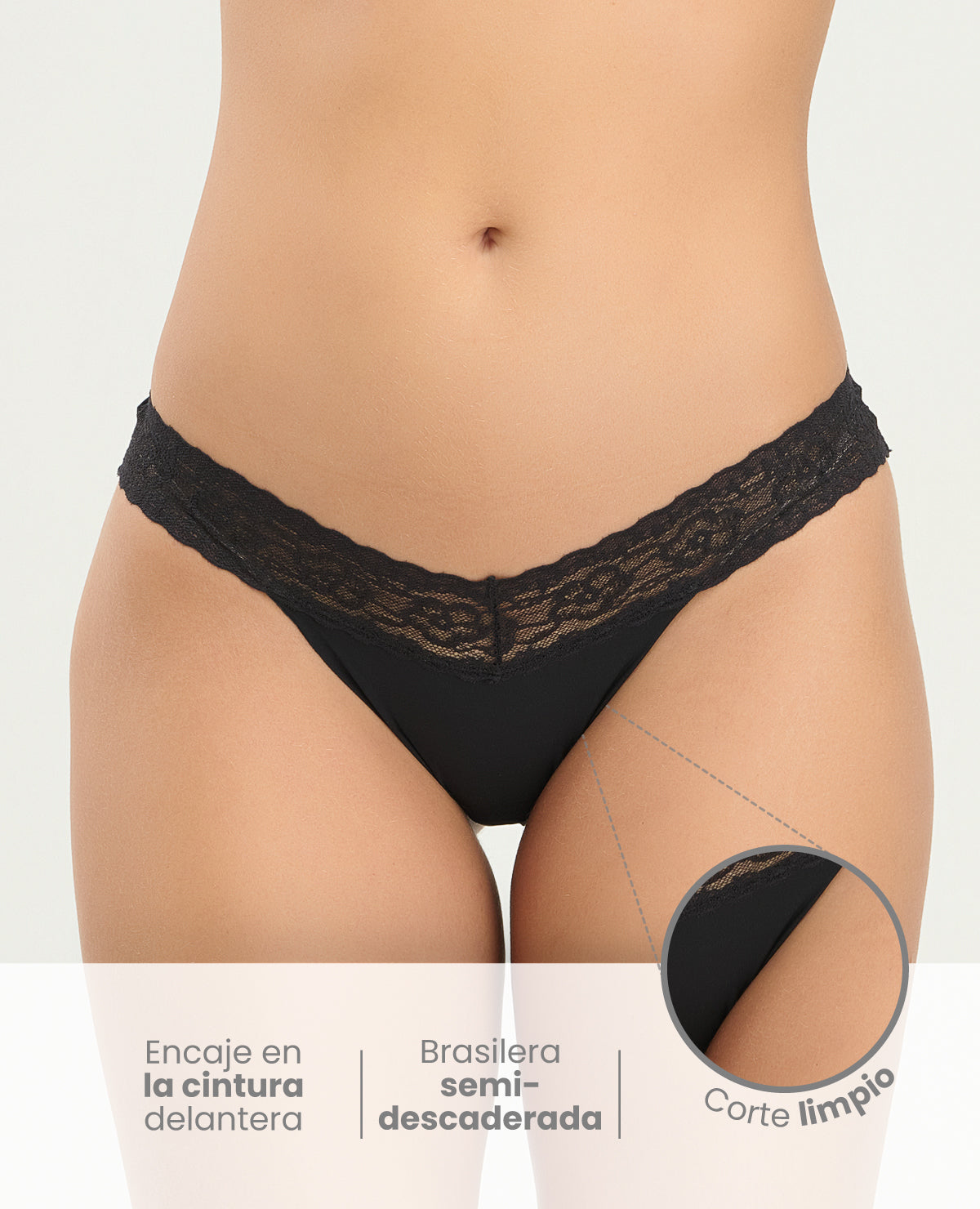 BRASILERA SEMIDESCADERADA | CON ENCAJE EN LA CINTURA