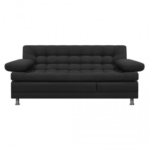 SOFA CAMA MULTIFUNCIONAL EURO 2 PUESTOS CON BRAZOS TELA NEGRO