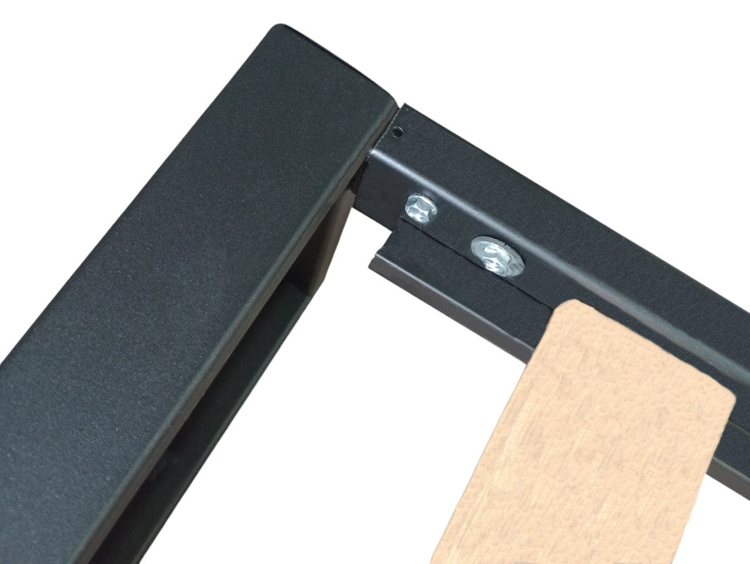 CAMA SEMIDOBLE METAL MADERA AMATISTA GRIS OSCURO 120 X 190 X 24/GRIS OSCURO