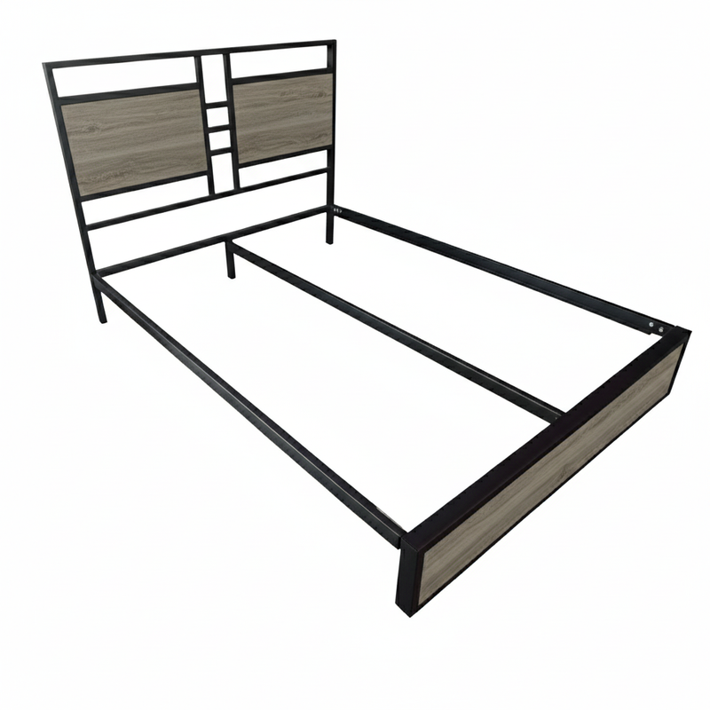 CAMA SENCILLA METAL MADERA AMATISTA GRIS OSCURO 100 X 190 X 24/GRIS OSCURO