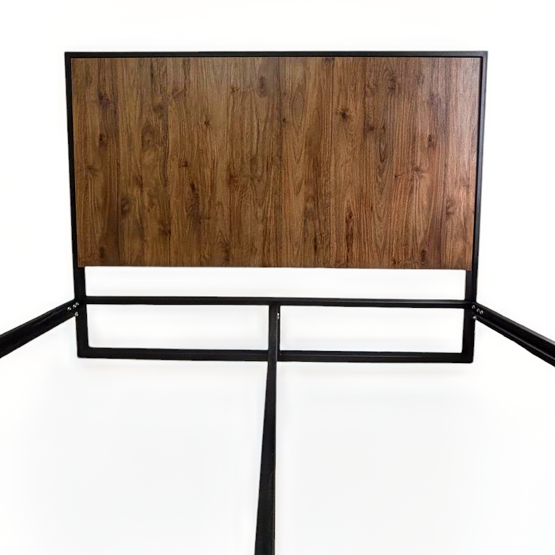 CAMA SENCILLA METAL MADERA AGATA CAFE OSCURO 100 X 190 X 24/CAFE OSCURO