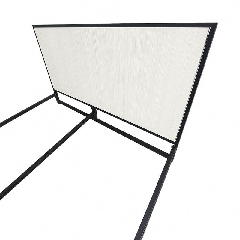 CAMA SEMIDOBLE METAL MADERA AGATA GRIS 120 X 190 X 24/GRIS