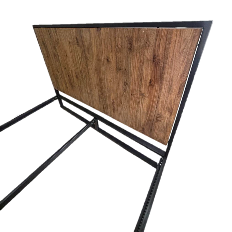 CAMA SEMIDOBLE METAL MADERA AGATA CAFE OSCURO 120 X 190 X 24/CAFE OSCURO