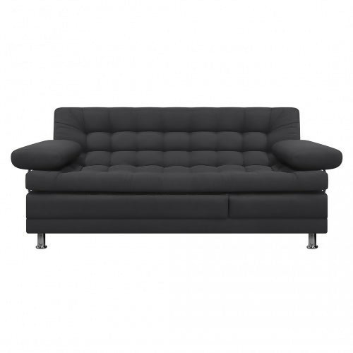 SOFA CAMA MULTIFUNCIONAL EURO 2 PUESTOS CON BRAZOS ANTIFLUIDOS GRIS OSCURO