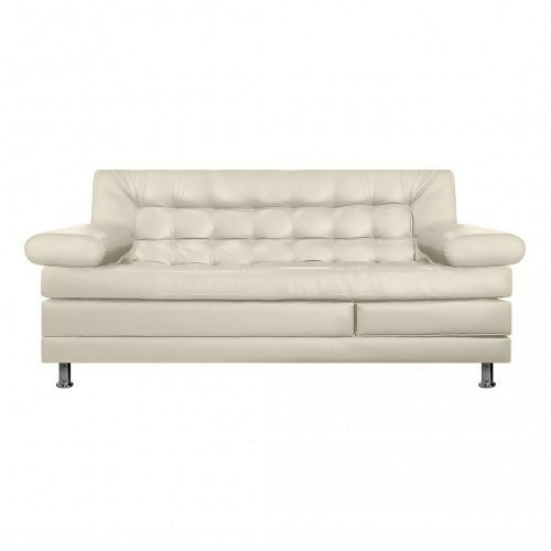 SOFA CAMA MULTIFUNCIONAL EURO 2 PUESTOS CON BRAZOS CUERO SINTÉTICO BEIGE