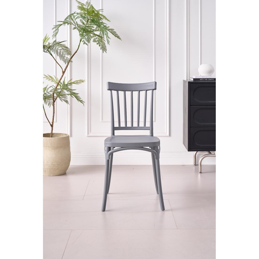 SILLA CLAUS, COLOR GRIS OSCURO, CON ESPALDAR Y DISEÑO MINIMALISTA