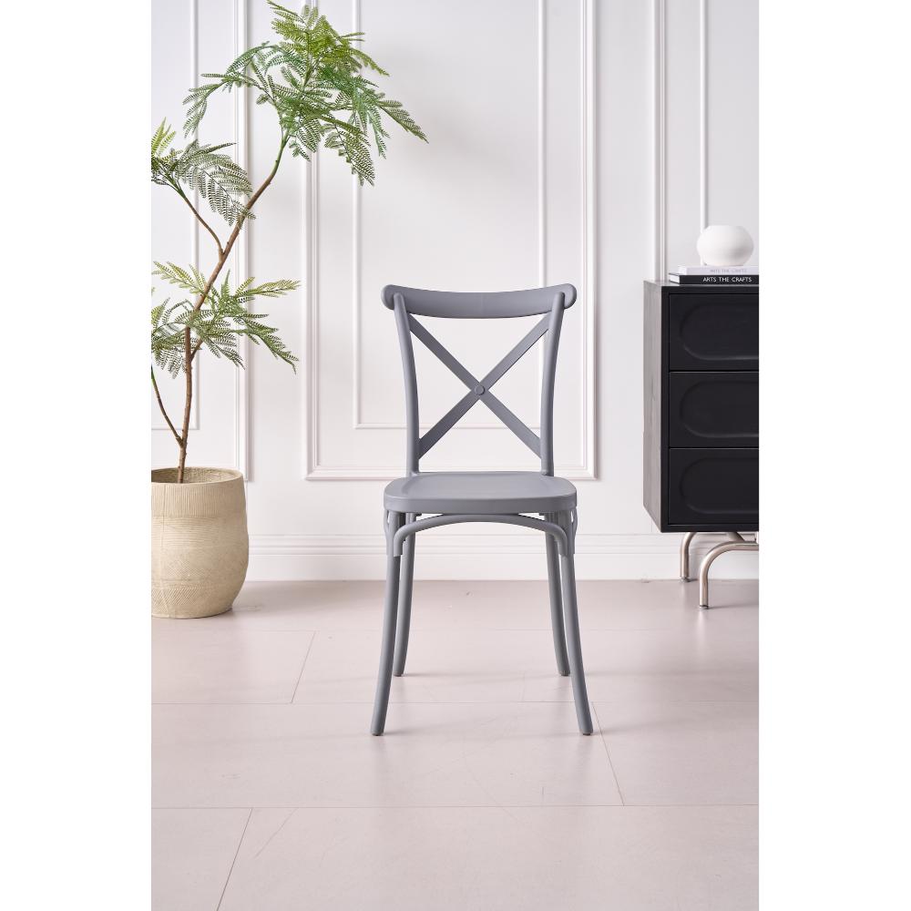 SILLA BETANY, COLOR GRIS OSCURO, CON ESPALDAR Y DISEÑO MINIMALISTA