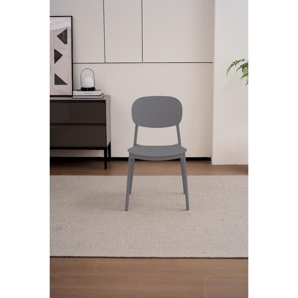 SILLA MILAN, COLOR GRIS OSCURO, CON ESPALDAR Y DISEÑO MODERNO