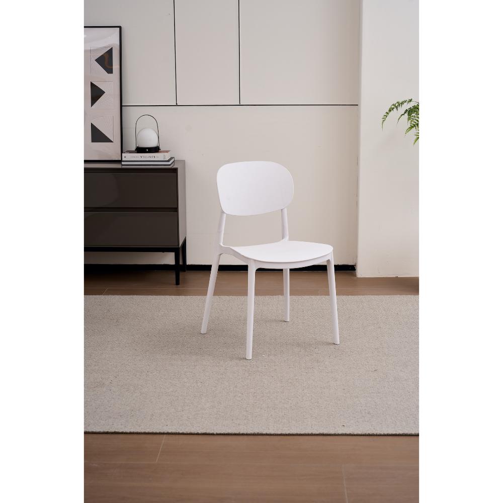 SILLA MILAN, COLOR BLANCO, CON ESPALDAR Y DISEÑO MODERNO