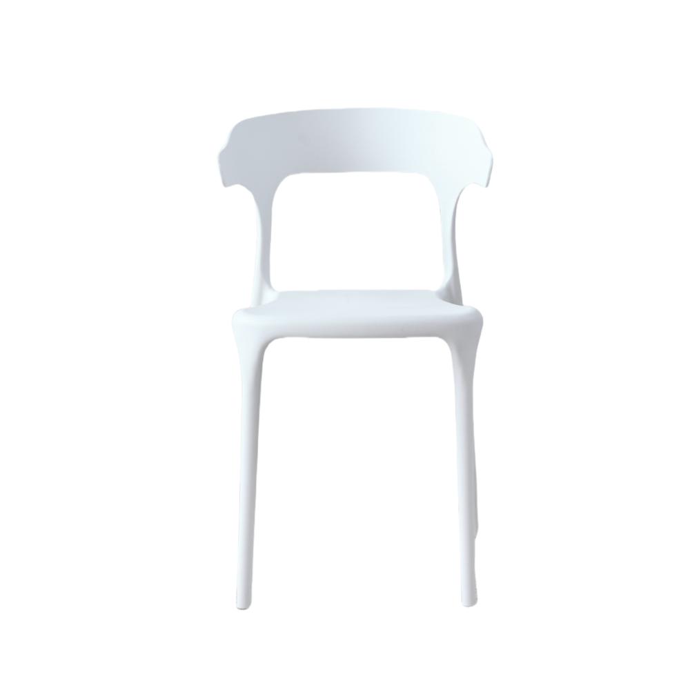SILLA ELENA, COLOR BLANCO, CON ESPALDAR Y DISEÑO MODERNO