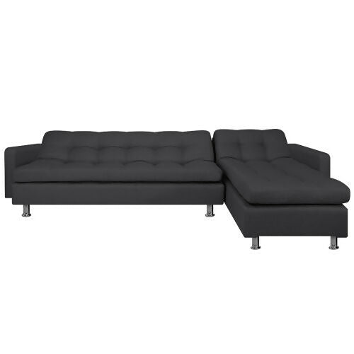 SOFA CAMA SOPHIE EN L ANTIFLUIDOS GRIS OSCURO