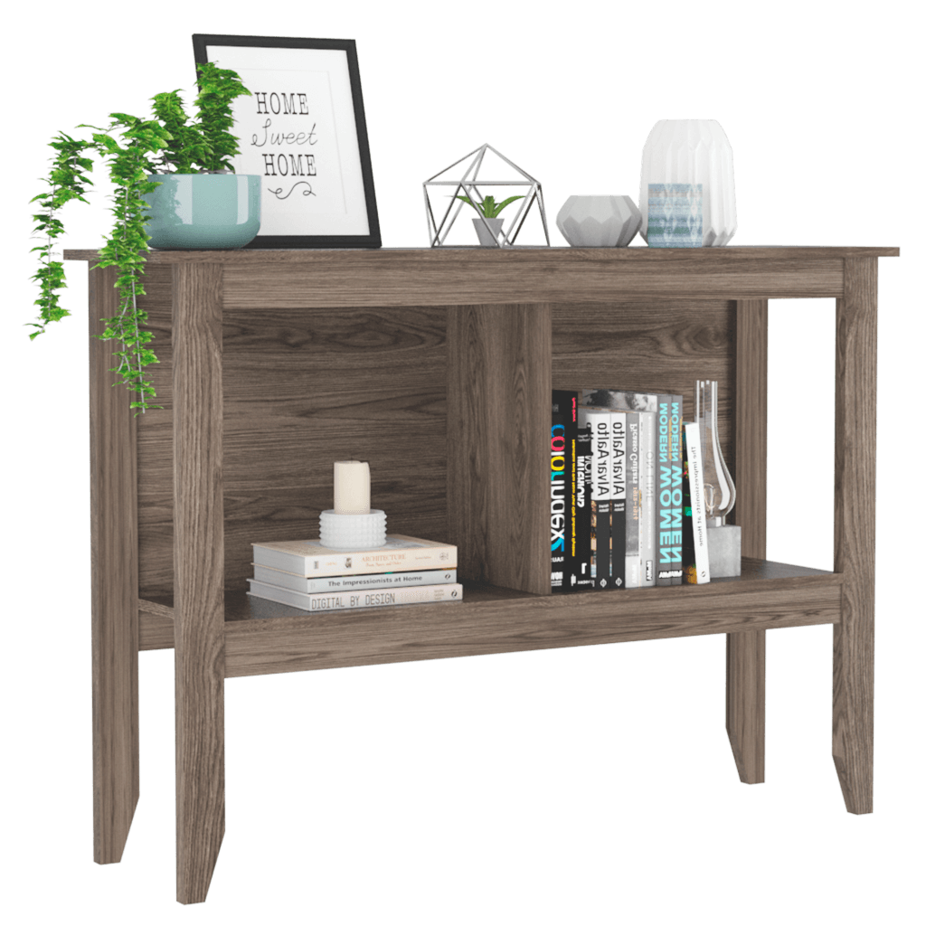 MESA AUXILIAR SARUME, MILAN, CON ENTREPAÑO DOBLE Y AMPLIA SUPERFICIE