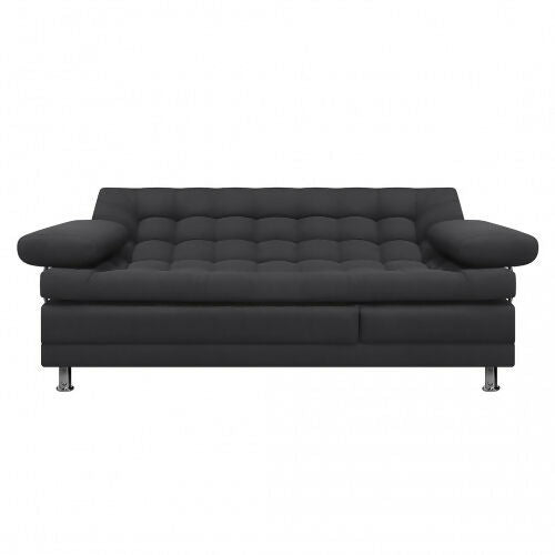 SOFA CAMA MULTIFUNCIONAL EURO 2 PUESTOS CON BRAZOS ANTIFLUIDOS GRIS OSCURO