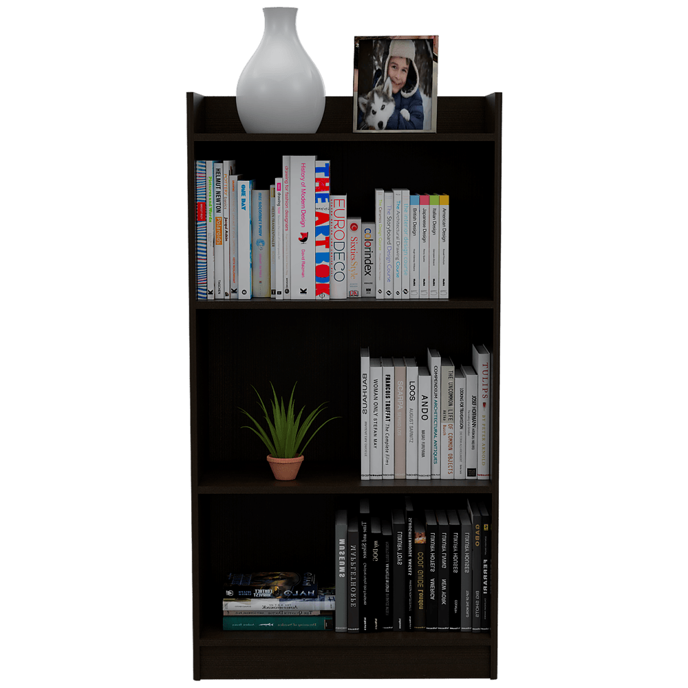 BIBLIOTECA TAIRA, WENGUE, CON TRES ENTREPAÑOS