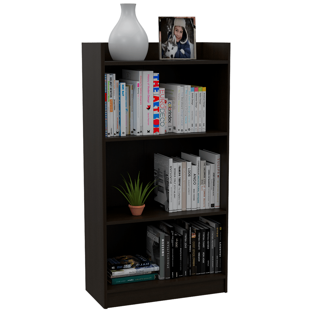 BIBLIOTECA TAIRA, WENGUE, CON TRES ENTREPAÑOS