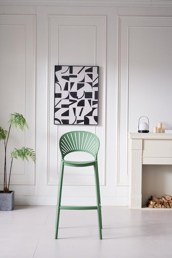 SILLA PARA BAR PARAISO, COLOR VERDE OLIVO, DISEÑO MODERNO