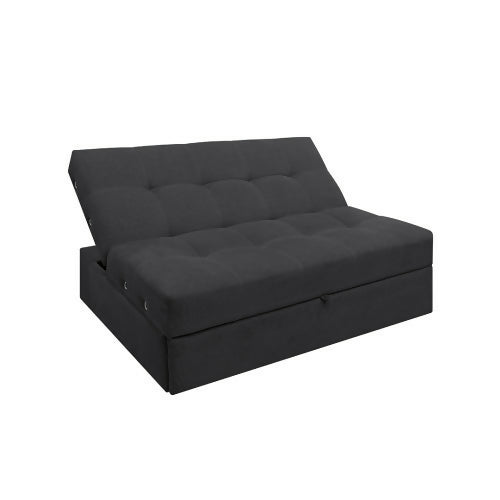 SOFA CAMA ANGELA CON BRAZOS ANTIFLUIDOS GRIS OSCURO