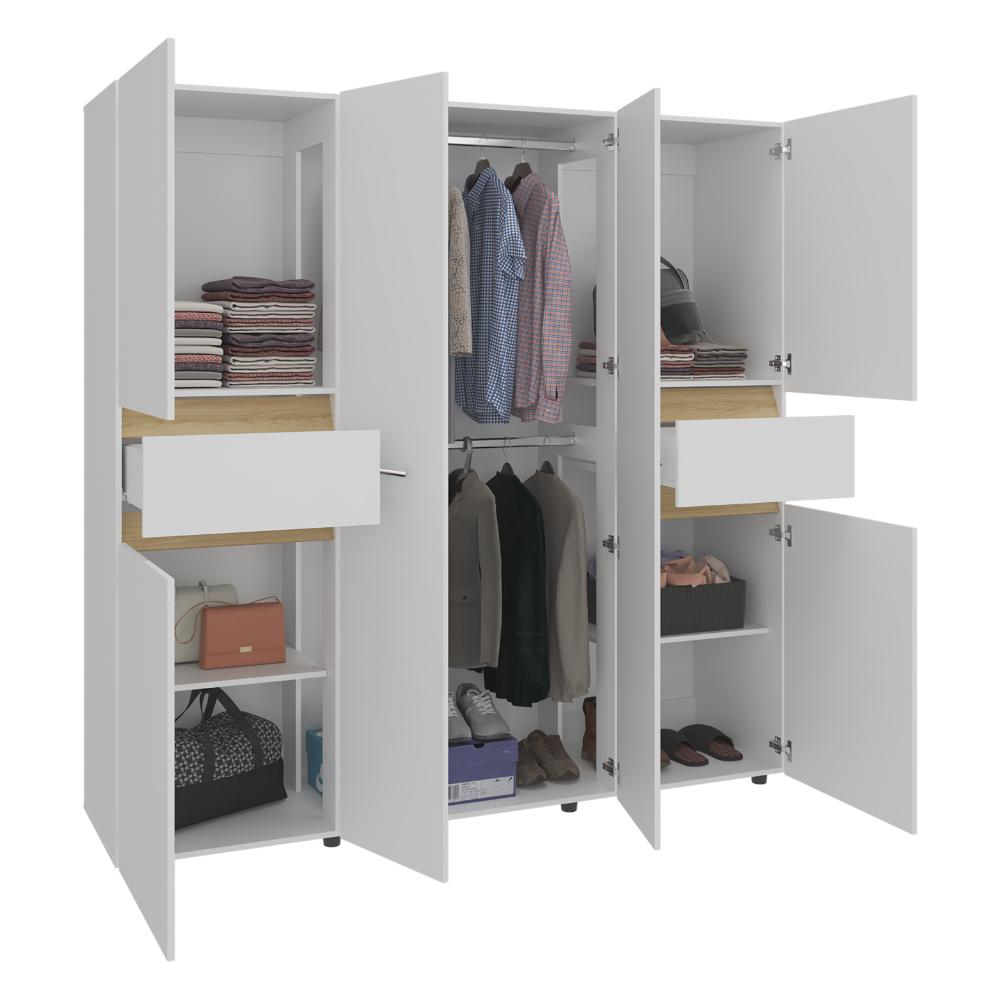 CLOSET GRANDE IMPERIAL 200X200 BLANCO Y FRESNO EUROPEO