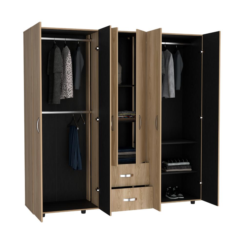 CLOSET BARIN 200, FRESNO EUROPEO Y WENGUE, CON CUATRO PUERTAS ABATIBLES