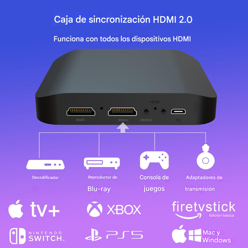 LUZ LED CINTA TV INMERSIÓN HDMI 2.0 APP CONTROL 55-65 PULGADAS