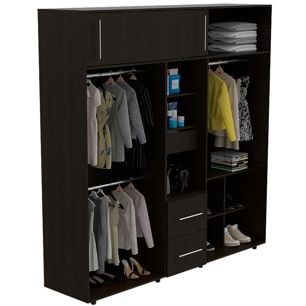 CLOSET MONTANO 200, WENGUE, DE DOS PUERTAS CORREDIZAS