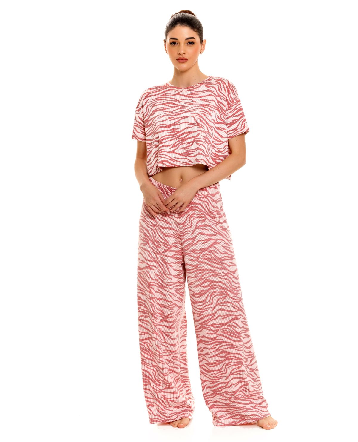 CAMISETA DE PIJAMA | CUELLO REDONDO | SILUETA SUELTA_ REF: 17643