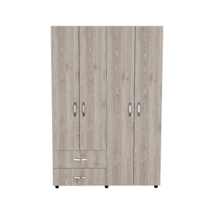 Closet Arkola, Humo y Blanco Duqueza, con Dos Cajones Organizadores y Cuatro Puertas Abatibles - VIRTUAL MUEBLES