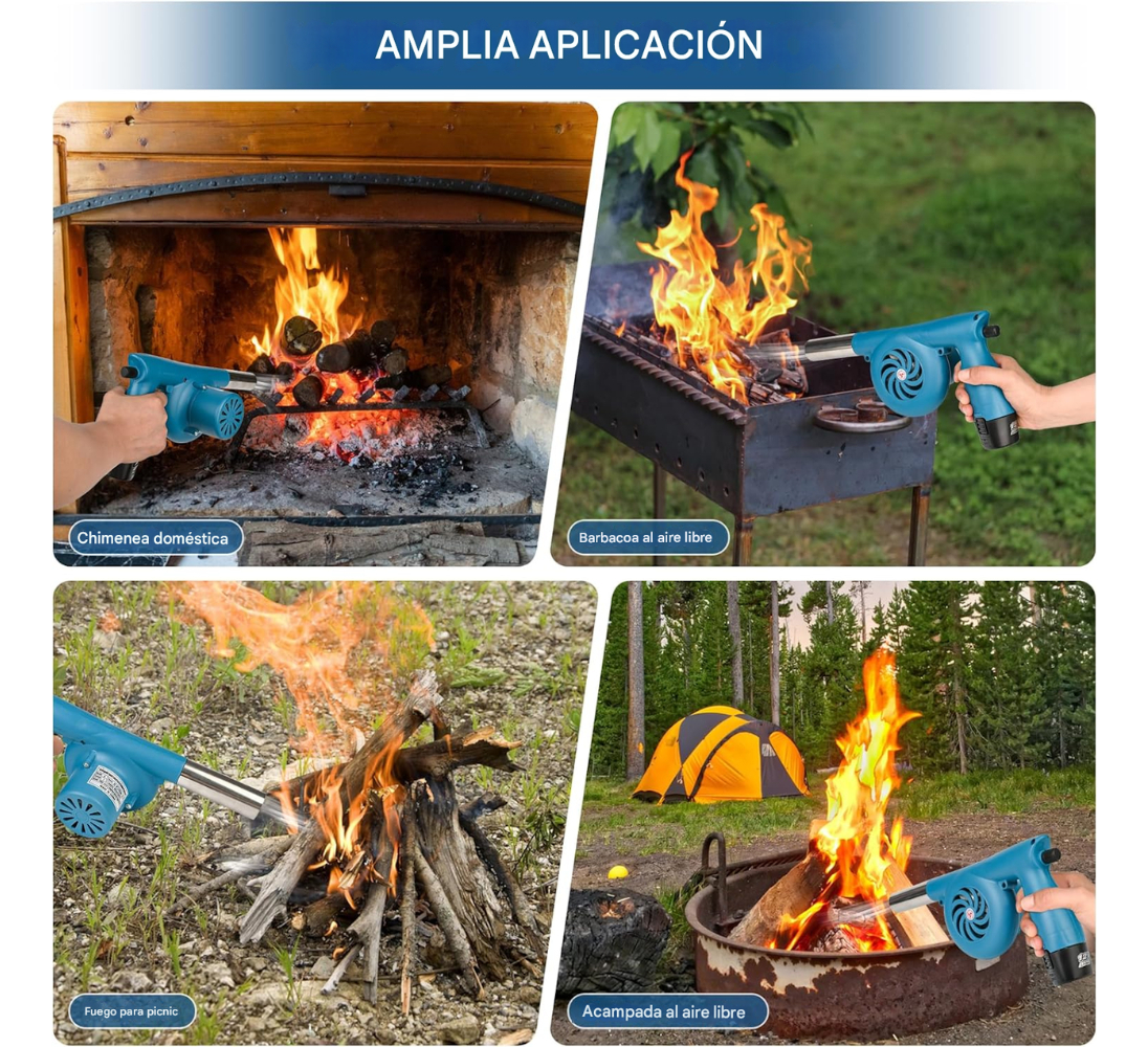 VENTILADOR SOPLADOR RECARGABLE 12V PARA BARBACOA Y PARRILLADAS