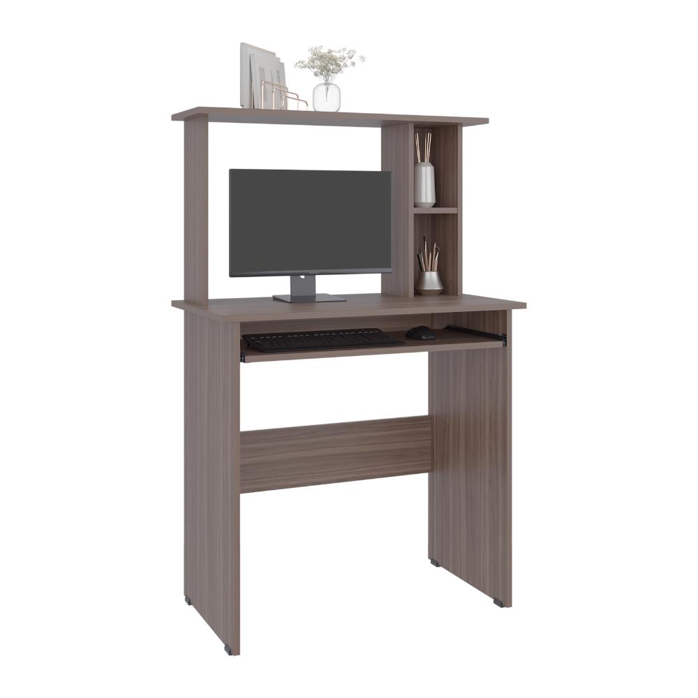 ESCRITORIO DOLAN, AVELLANA, CON BADEJA MOVIL PARA TECLADO