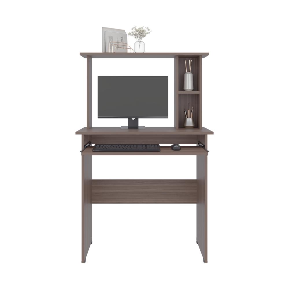 ESCRITORIO DOLAN, AVELLANA, CON BADEJA MOVIL PARA TECLADO