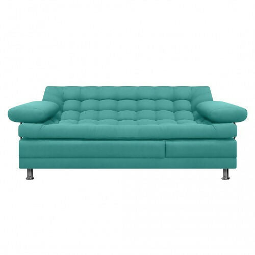 SOFA CAMA MULTIFUNCIONAL EURO 2 PUESTOS CON BRAZOS ANTIFLUIDOS TURQUESA