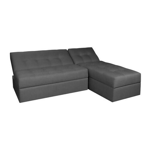 SOFA CAMA ANGELA EN L CON BRAZOS TELA GRIS