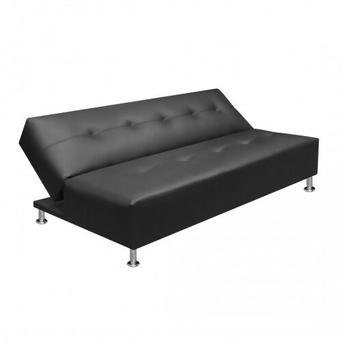 SOFA CAMA MAURO CUERO SINTÉTICO NEGRO