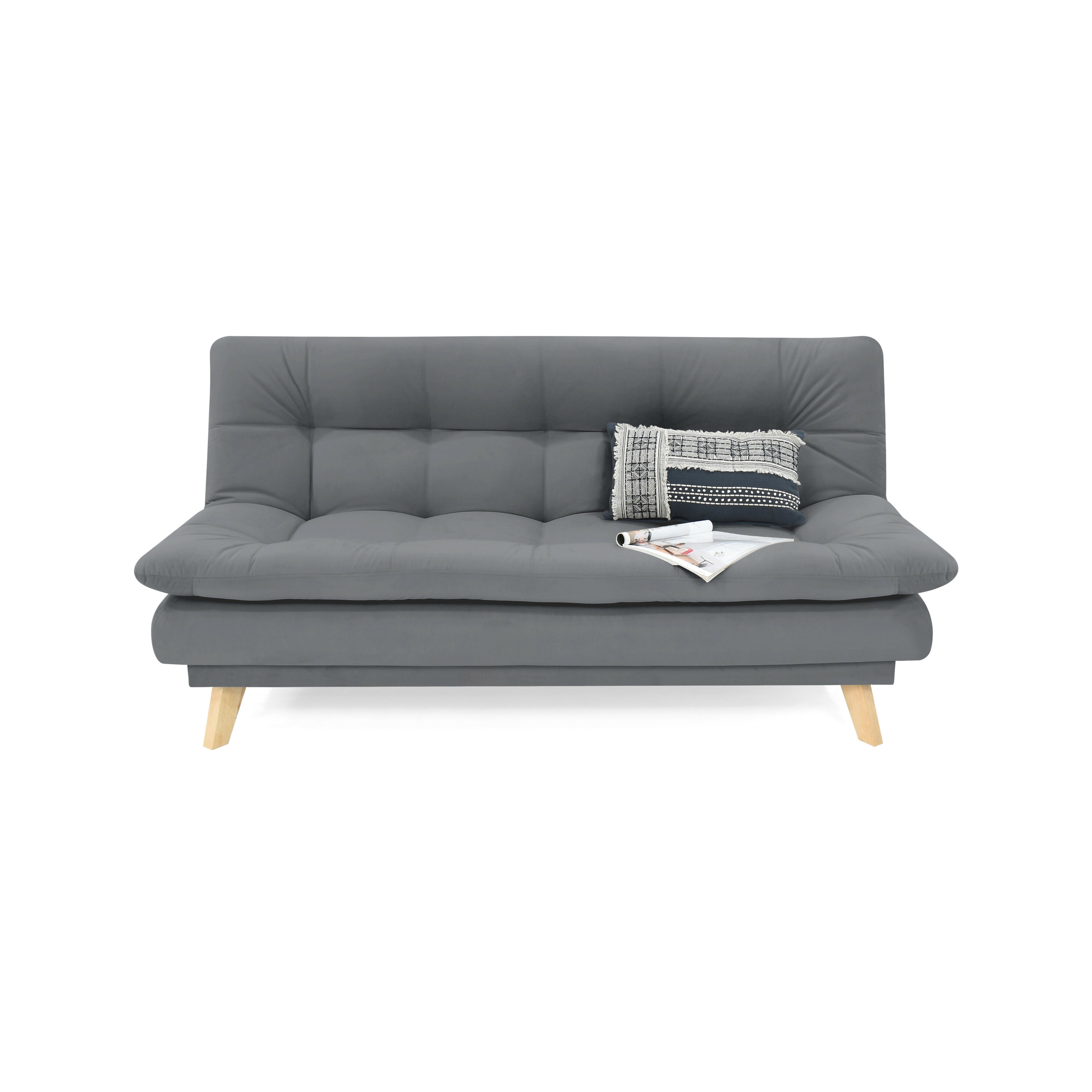 SOFA CAMA RECLINABLE MUNICH 180X90X85 TELA GRIS