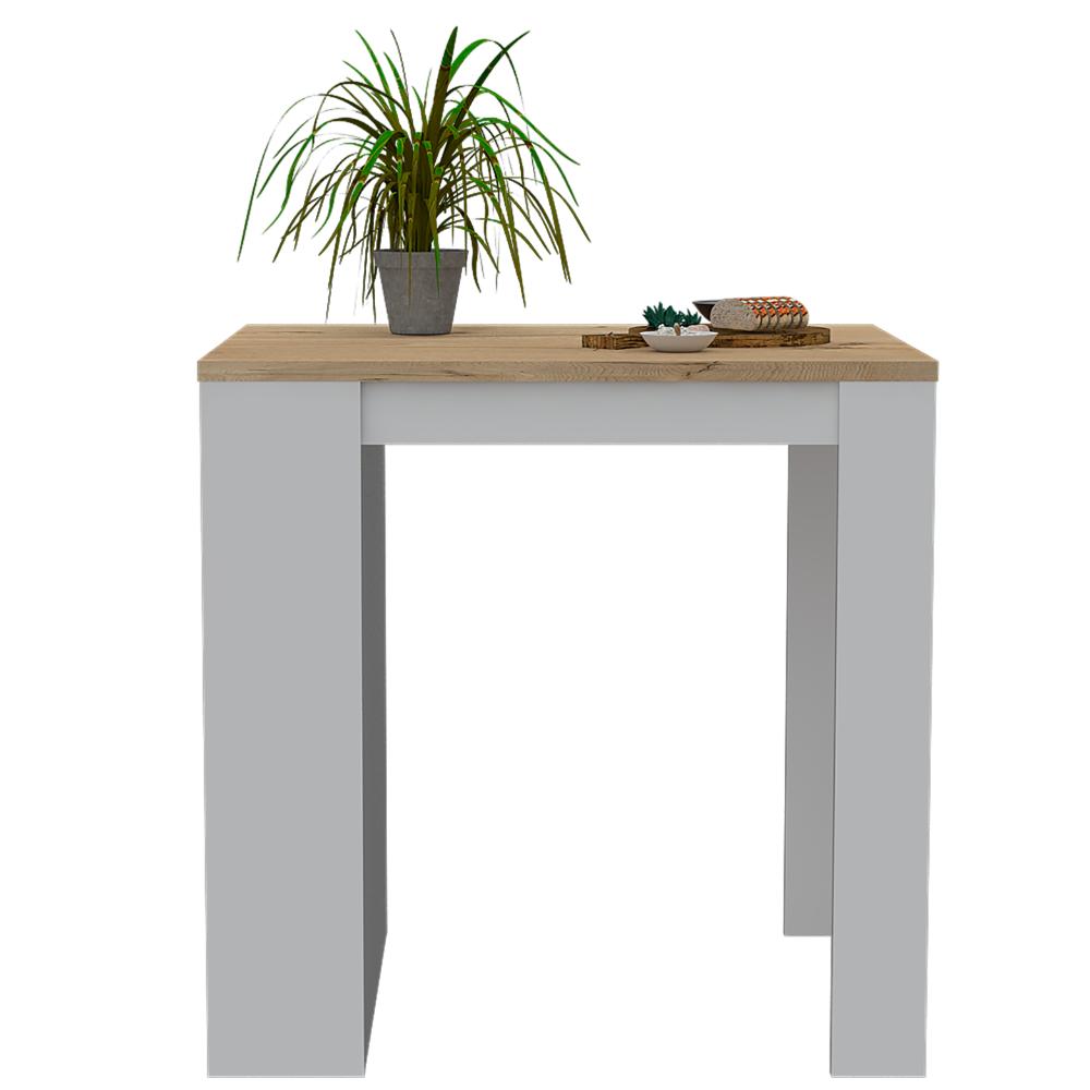 MESA AUXILIAR MAYER, BLANCO Y CAFÉ CLARO, CON AMPLIA SUPEICIE EN LA MESA Y TRES ENTREPAÑOS ZF