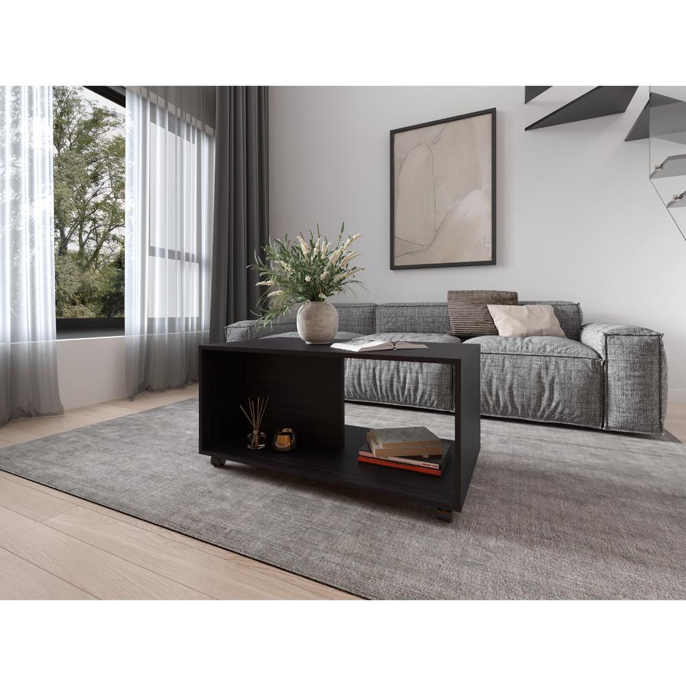 MESA DE CENTRO PATRICK, WENGUE, CON ESPACIO PARA COLOCAR OBJETOS DECORATIVOS ZF