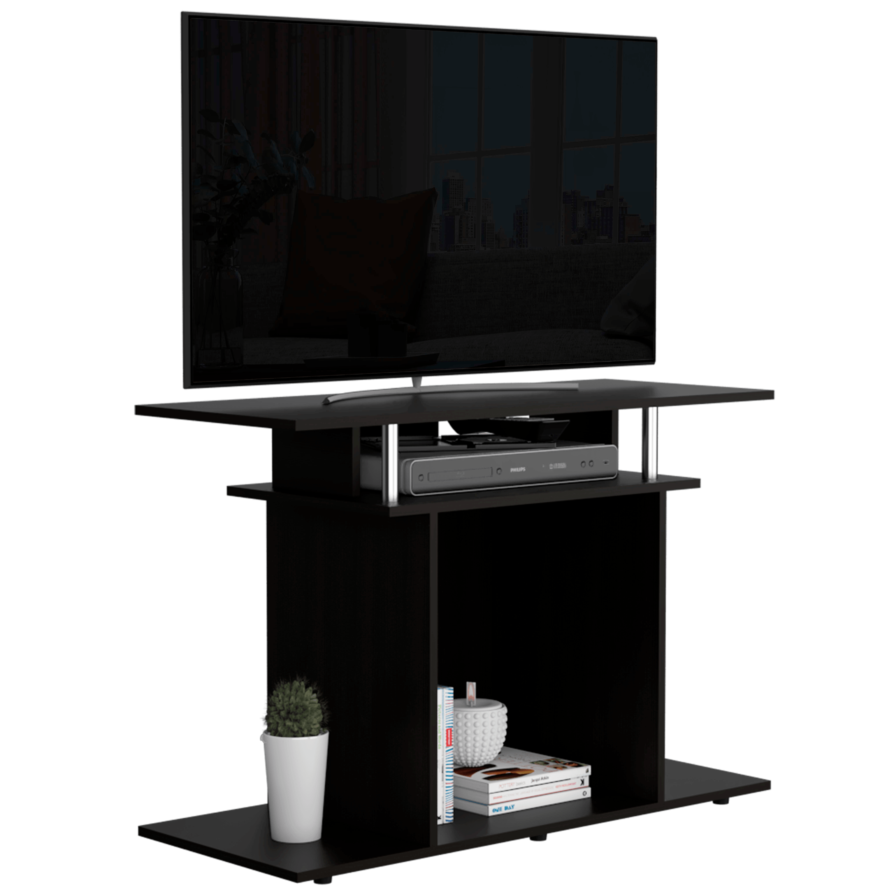 MESA PARA TV INVY, WENGUE Y NEGRO
